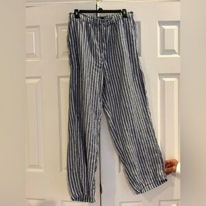 J. Crew Blue and White Striped Pants